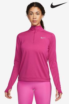 Fuksija roza - Tekaška majica s 1/4 zadrgo Nike Dri-fit Pacer (115601) | €18