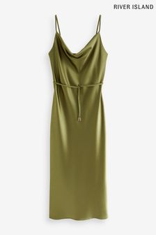 River Island Green Cowl Neck Slip Dress (115917) | kr680