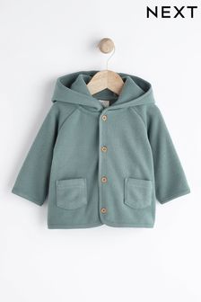 Teal Blue Hooded Cosy Fleece Baby Jacket (0mths-2yrs) (116802) | €9 - €10