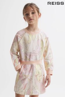 Reiss Pink Jona Senior Printed Jersey Dress (117206) | 421 SAR