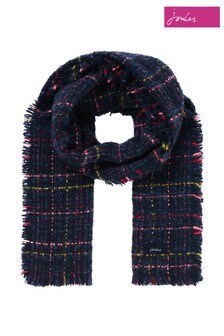 Écharpe Joules Karrie bleue en maille bouclée