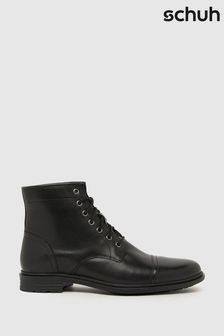 Schuh Deacon Leather Lace Black Boots (117390) | 346 QAR