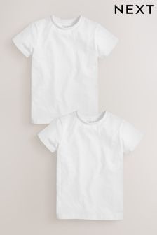 White Short Sleeve Cotton 100% Cotton T-Shirts 2 Pack (3-16yrs) (118353) | $12 - $22