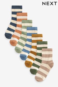 Wide Stripe Cotton Rich Socks 7 Pack (118824) | KRW17,100 - KRW21,300