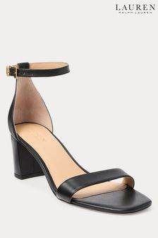 Черный - кожаные босоножки на каблуке Lauren Ralph Lauren Logan (119032) | €184