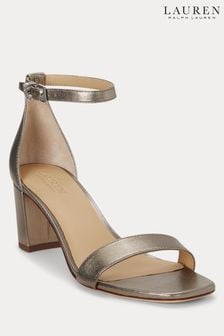 Lauren Ralph Lauren Logan Metallic Leather Heeled Sandals (119055) | €191