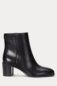 Lauren Ralph Lauren Cassie Leather Ankle Black Boots (119172) | €250