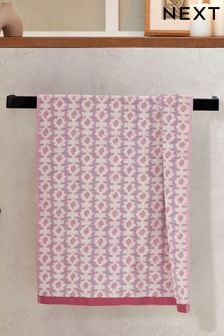 Pink Ikat Geo Towel 100% Cotton (119413) | $15 - $34