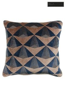 Riva Paoletti Blush Pink/Navy Blue Leveque Geometric Polyester Filled Cushion (119422) | OMR9