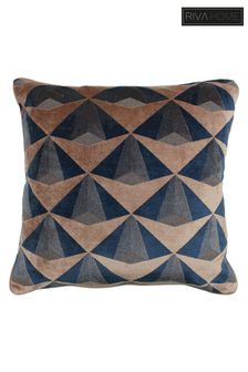 Riva Paoletti Blush Pink/Navy Blue Leveque Geometric Polyester Filled Cushion