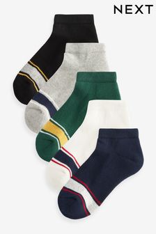 A rayas de estilo universitario - Pack de 5 pares de calcetines de deporte con alto porcentaje de algodón (119839) | 10 € - 12 €