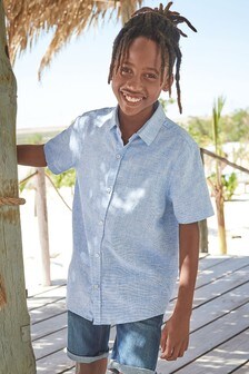 Chemise en lin mélangé (3-16 ans)
