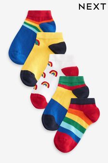 Bright Rainbows/Stripe Cotton Rich Trainers Socks 5 Pack (120207) | €10 - €11