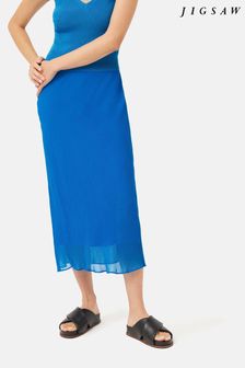 Jigsaw Blue Crinkle Bias Maxi Skirt (120274) | 394 zł