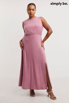 Розовое платье макси со свободным воротом на спине Simply Be (120288) | €42
