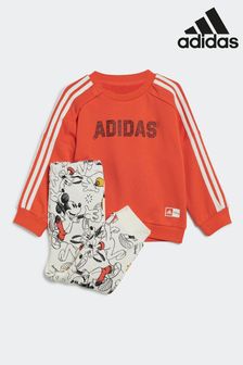 طقم ملابس رياضية من بنطلون رياضي وسترة بحافة رقبة مستديرة بتصميم Adidas X Disney ميكي ماوس من Adidas (120925) | 211 د.إ