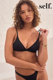 self. Black Strappy Triangle Bralette (122187) | $17