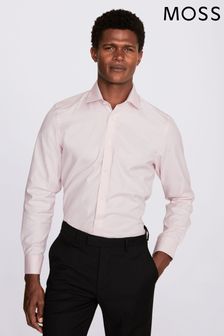 Moss Tailored Fit Pink Single Cuff Dobby Shirt (122591) | $74