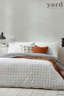 Yard White Black Howarth Check Cotton Reversible Duvet Cover Set (122681) | €40 - €73