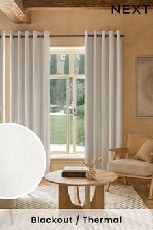 White Cotton Eyelet Blackout/Thermal Curtains (122806) | €43 - €101