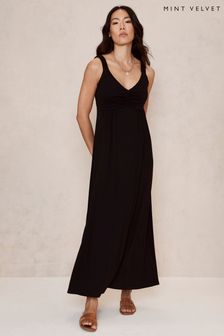 Mint Velvet Ruched Black Midi Dress (122883) | 60 €