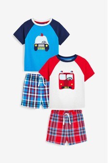 Lot de 2 pyjamas avec shorts en tissu (9 mois - 8 ans)