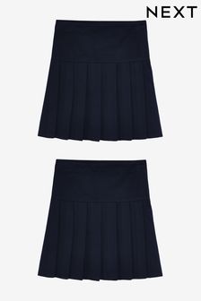 Navy Blue Slim Waist Pleat Skirts 2 Pack (3-16yrs) (123512) | €17 - €31