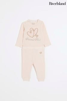 River Island Pink Baby Girls Mamas 100% Cotton Mini Set (123625) | $31