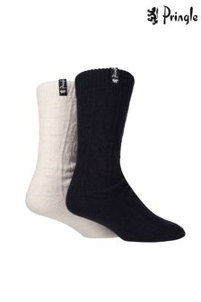Pringle Black Recycled Wool Boot Socks (124323) | €17.50