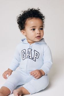 Azul - Pelele de manga larga con cremallera y logotipo Gap (recién nacido- 24 meses) (125095) | 35 €