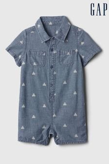 Gap Blue Denim Shirt Romper (Newborn-24mths) (125096) | €22.50