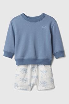 Gap Blue Logo Outfit Shorts Set (Newborn-24mths) (125124) | kr550