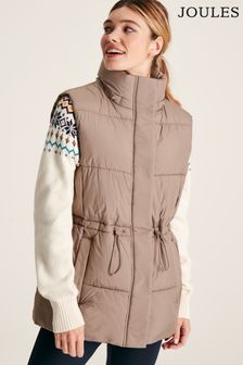 Joules Witham Silver Showerproof Padded Gilet With Hood (125481) | €106