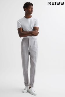 Reiss Soft Grey Berry Seersucker Elasticated Trousers (125528) | €210