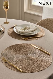 Set of 4 Gold Wipe Clean PVC Placemats (125684) | $22