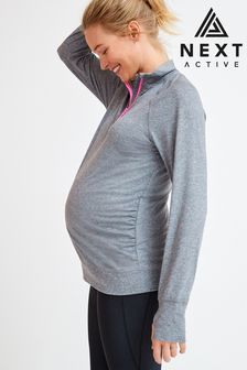 אפור - חולצה עם חצי רוכסן להיריון/הנקה של Next Active Sports (125844) | ‏82 ₪