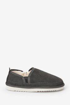 Grey Signature Suede Closed Back Slippers (125917) | €40