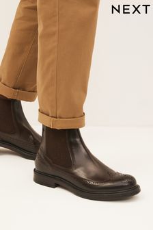 Brown Modern Heritage Brogue Boots (125930) | 201 SAR