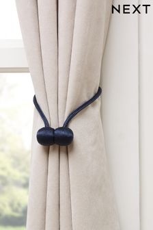Navy Blue Set of 2 Magnetic Curtain Tie Backs (126092) | OMR5