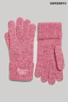 Superdry Pink Rib Knit Gloves (126485) | SGD 39