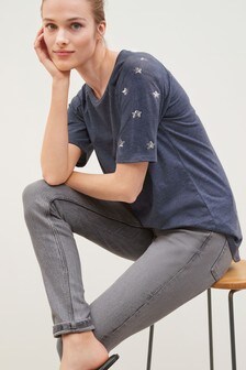 T-shirt coupe longue à manches raglan