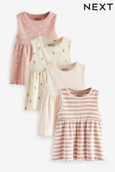 Pink 4 Pack Ribbed Peplum Vests (3mths-7yrs) (127392) | 28 € - 34 €