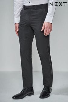 Black with Tape Detail Regular Fit Tuxedo Suit Trousers with Tape Detail (127417) | €46