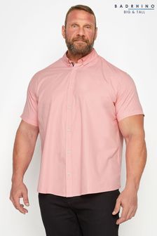 BadRhino Big & Tall Pink Short Sleeve Poplin Shirt (127464) | SGD 46