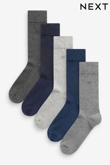 Navy/Grey 5 Pack Cushioned Sole Comfort Socks (127711) | BGN 39