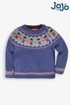 W kolorze indygo Kings Guards - Sweter Jojo Maman Bébé ze wzorem szetlandzkim (127808) | 175 zł