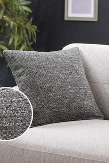 Charcoal Grey Ashton Chunky Chenille Square Texture Cushion