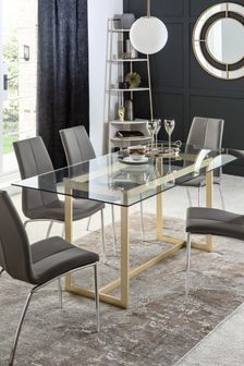 next black glass dining table