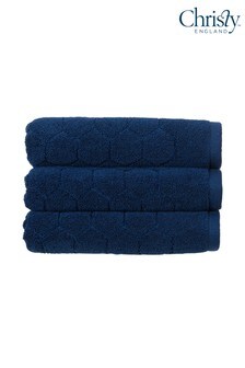 Christy Navy Honeycomb Geometric Towel (127960) | $51