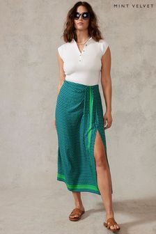 Mint Velvet Green Madeline Sarong Midi Skirt (128103) | €56